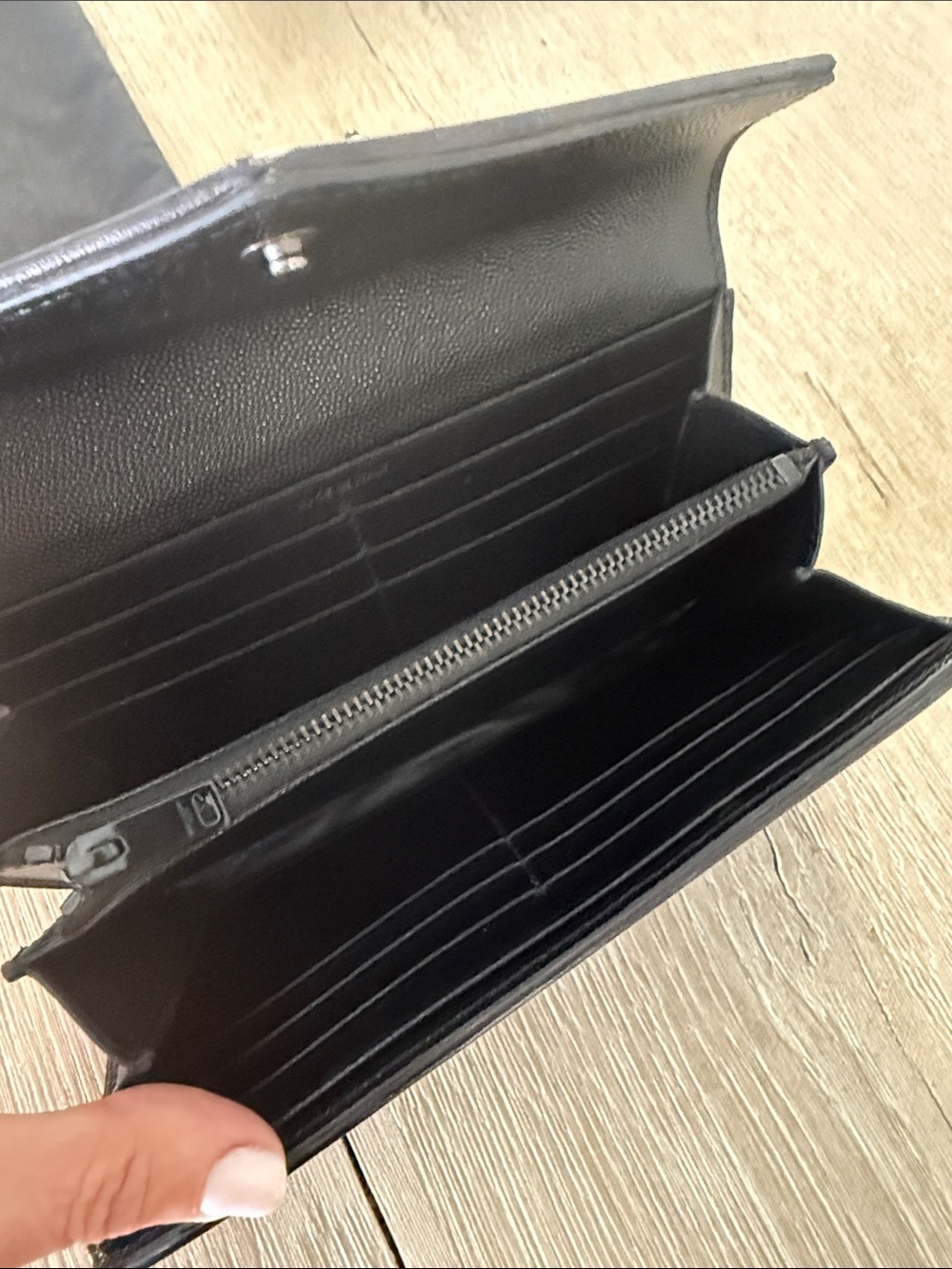 Saint Laurent Black Quilted Chevron Leather Envelope Clutch - Picture 10 of 11